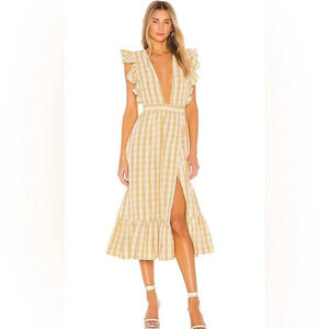 MAJORELLE Mistwood Dress Yellow Plaid
